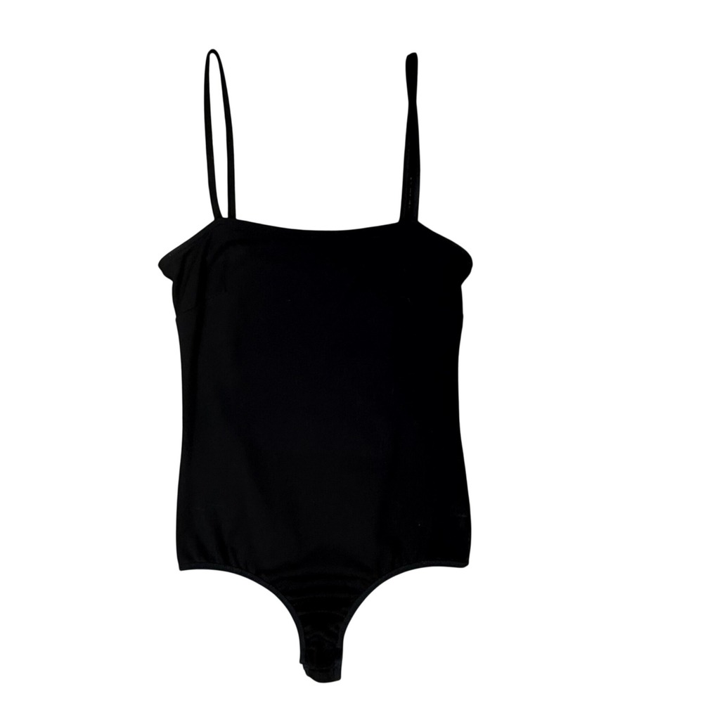 Intimately Free People Black Spaghetti Strap Thong Bodysuit XS‎ Square Neck USA
